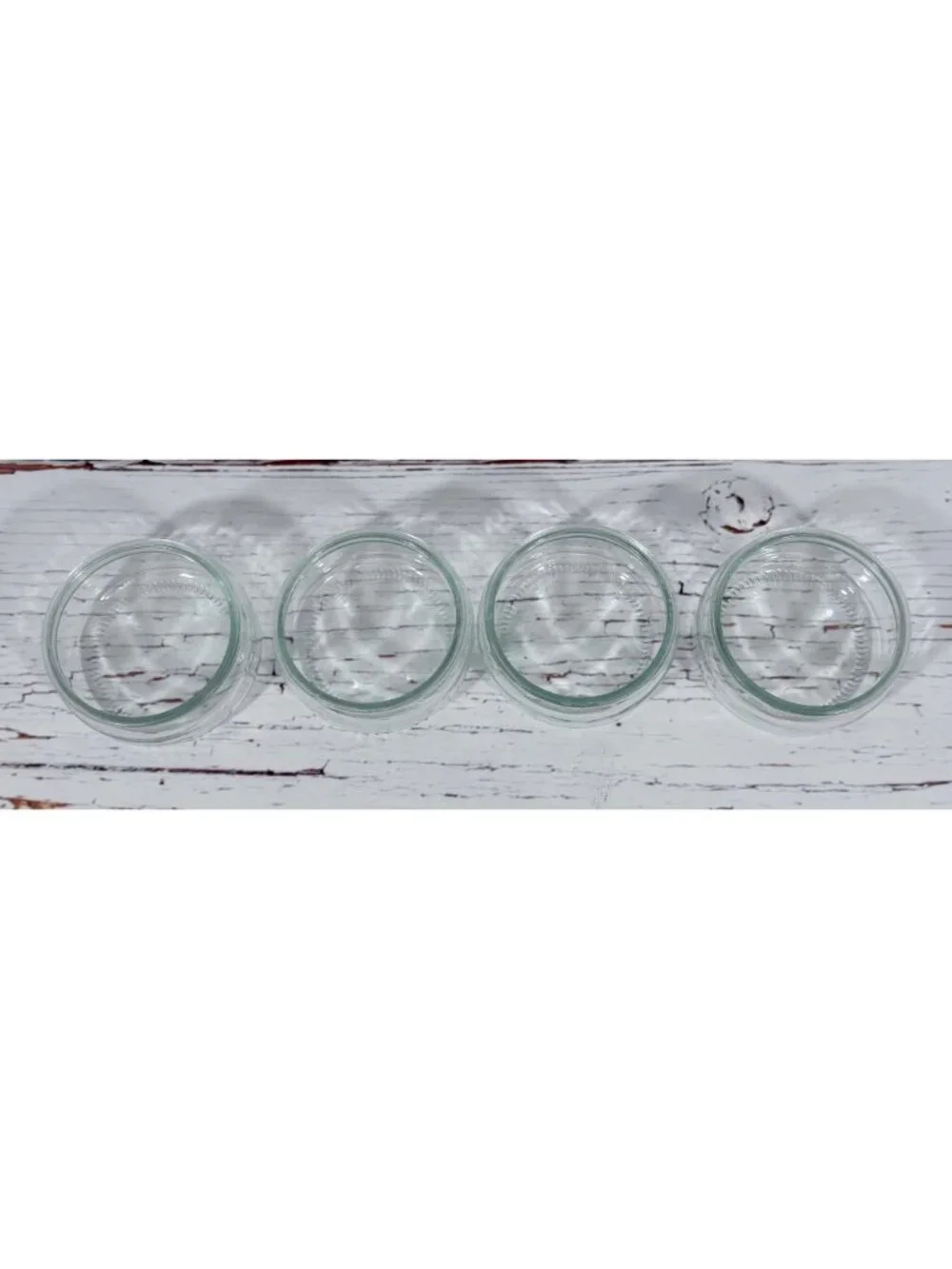 Clear Glass Dessert Ramekins Round Bowls 3.25” Set of 4 Condiments Or Prep Gü